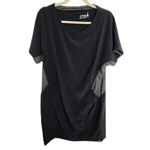 Smartwool Dress Gray Black Genius Shirt Dress Merino Wool w Pockets Women M